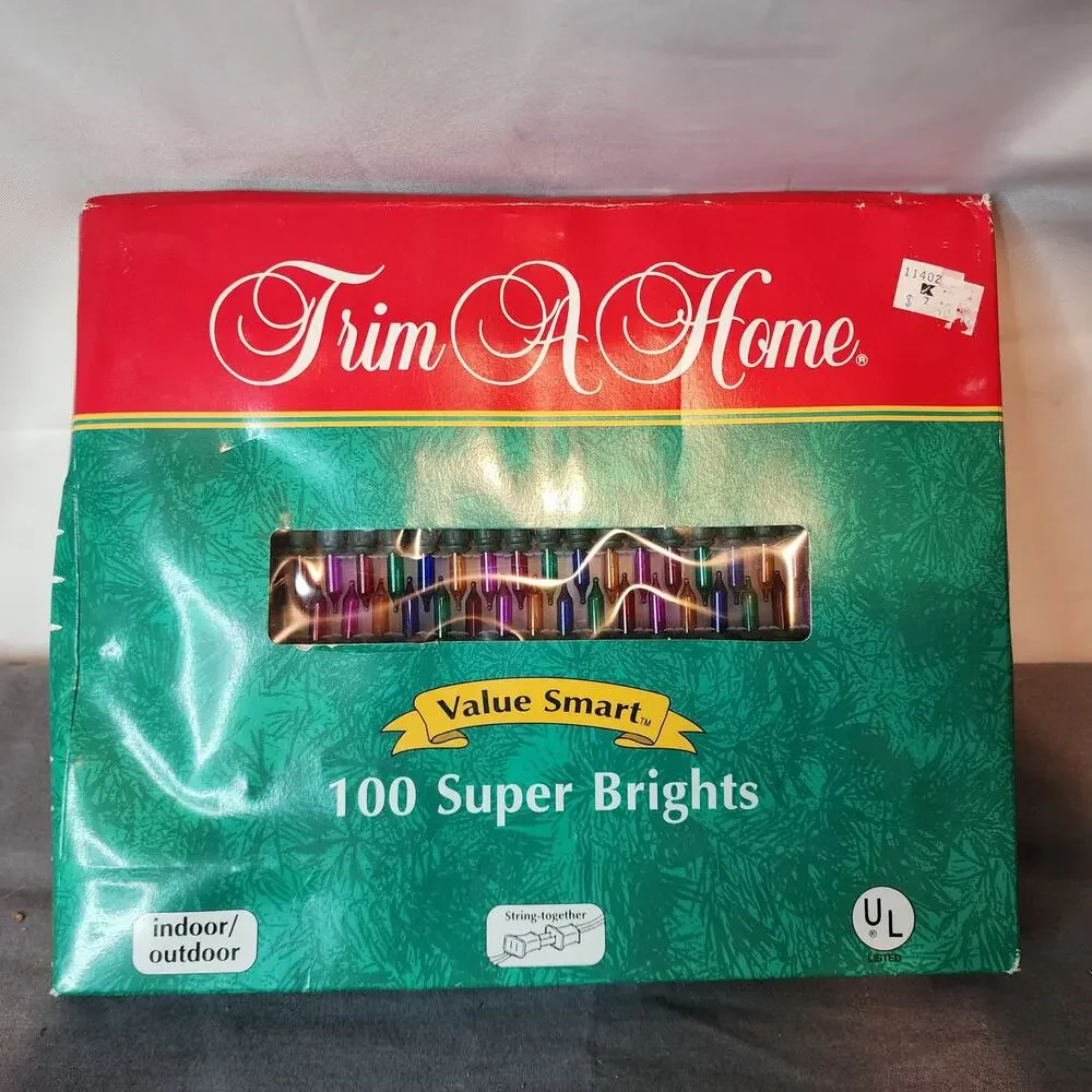 Trim A Home Christmas String Lights Heavy Duty Super Brights 100 Multi Home